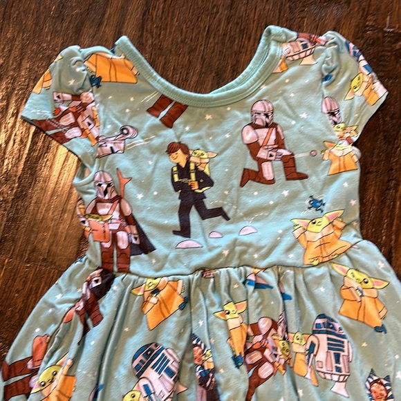 Little Sleepies Star Wars Grogu and Friends Play in 2T Skater Dress - Picture 2 of 6